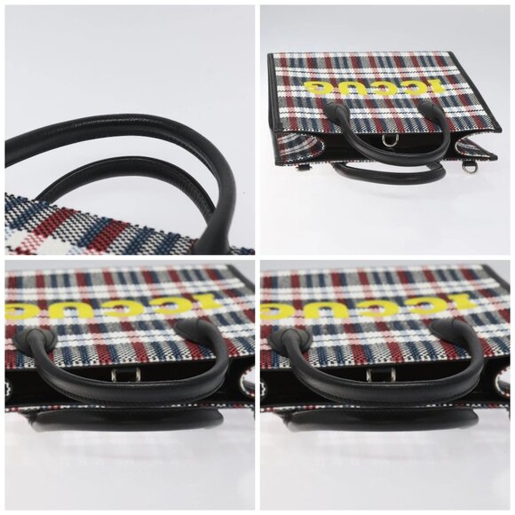 GUCCI Tote Bag Canvas Leather White Black Silver 659983 Auth MY189A - Picture 16 of 16